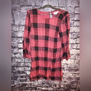 Cloth and Stone for Anthropology Plaid Dress sz Medium